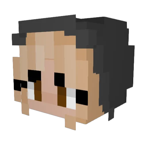 Spixxer Minecraft avatar head, 3D render
