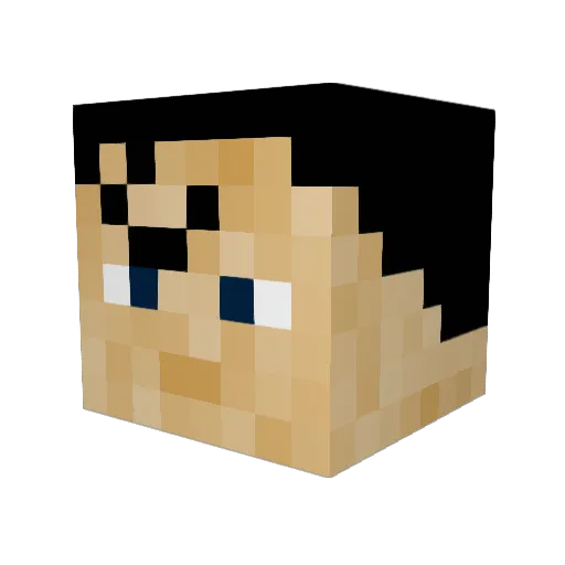 Spla5hh Minecraft avatar head, 3D render