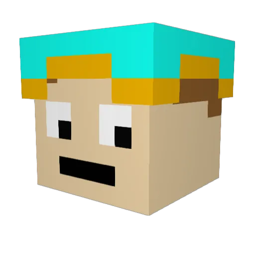 Spladlesrus Minecraft avatar head, 3D render