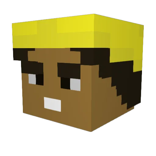 Spladude Minecraft avatar head, 3D render