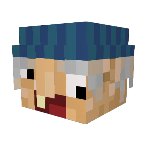 SplashMania Minecraft avatar head, 3D render