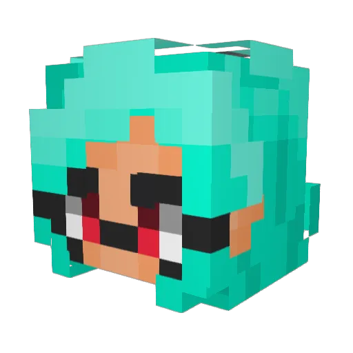 Splatoon_3 Minecraft avatar head, 3D render