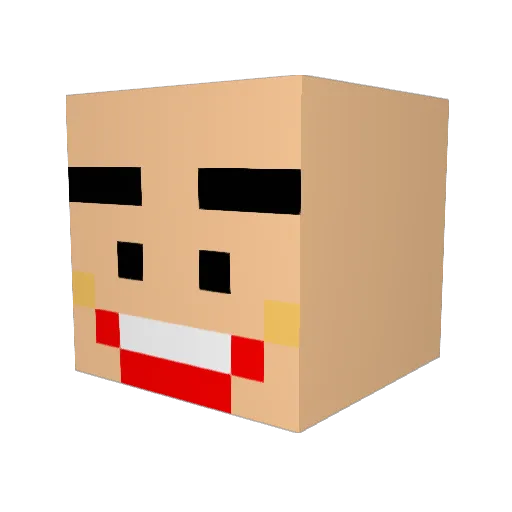 SplitFF Minecraft avatar head, 3D render