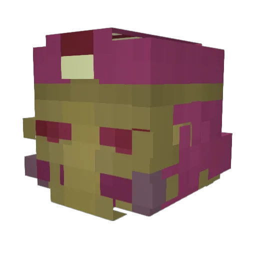 Split_Clown Minecraft avatar head, 3D render
