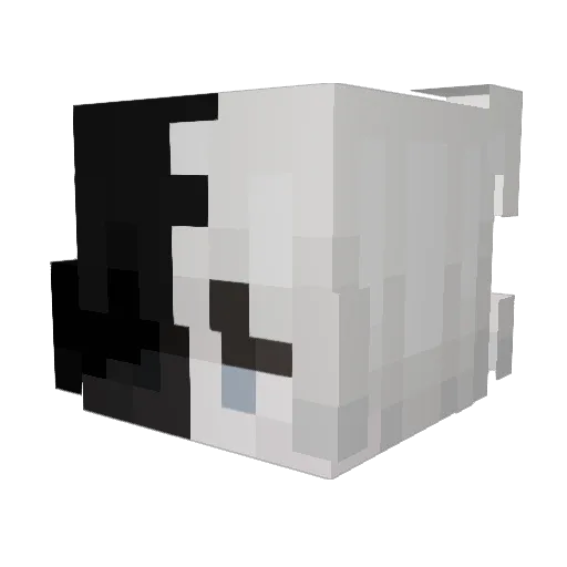 Splittercore Minecraft avatar head, 3D render