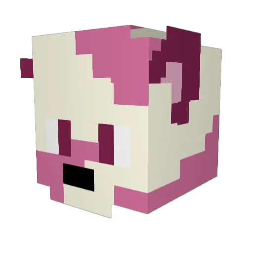 SplotchDog Minecraft avatar head, 3D render