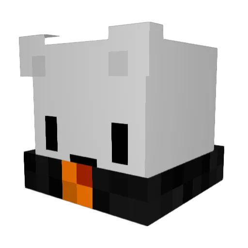 Spoccat Minecraft avatar head, 3D render