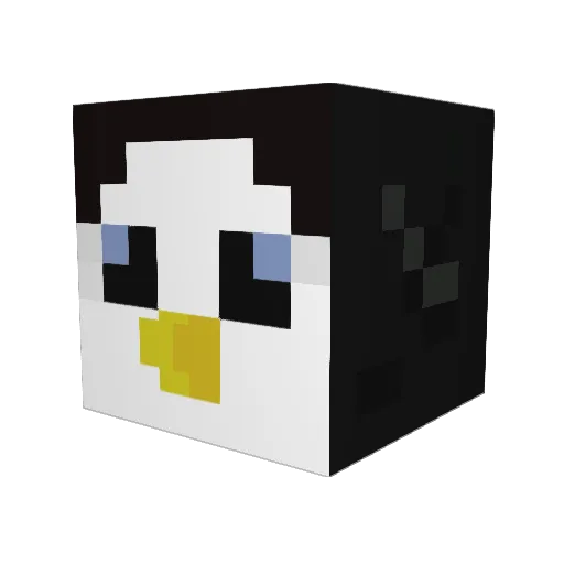 Spoderpenguin Minecraft avatar head, 3D render