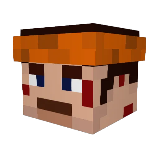 Spoetnik Minecraft avatar head, 3D render