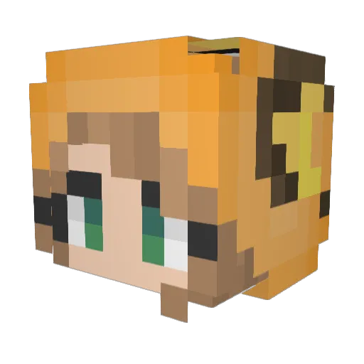 SpoiledKat Minecraft avatar head, 3D render