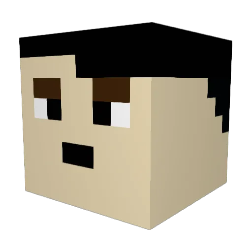 Spoiler_HD Minecraft avatar head, 3D render