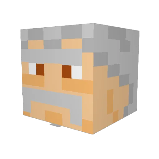 SpoinksSpaghetti Minecraft avatar head, 3D render