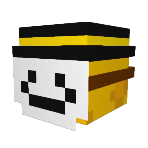 Spongbo Minecraft avatar head, 3D render