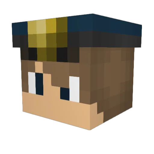 SpongeBobii Minecraft avatar head, 3D render