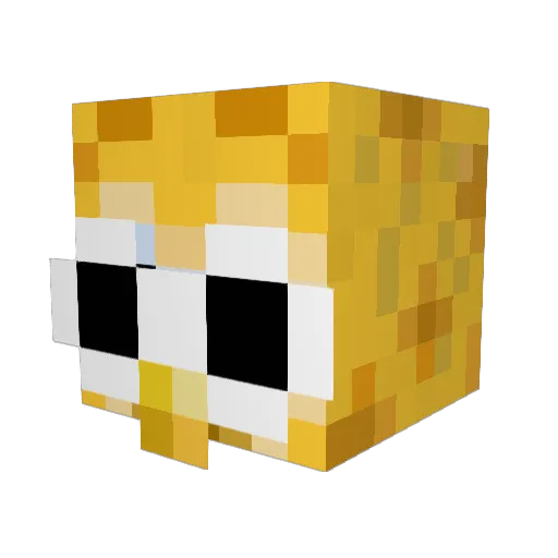 SpongeDode Minecraft avatar head, 3D render