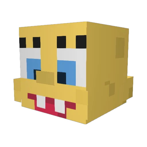 Spongebob567 Minecraft avatar head, 3D render