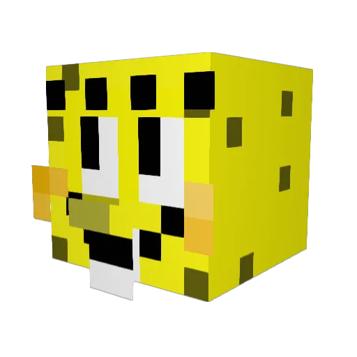Spongepete Minecraft avatar head, 3D render