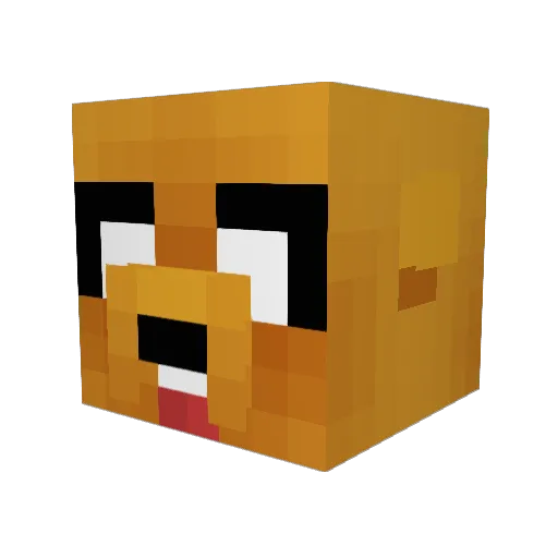 Spongeydog Minecraft avatar head, 3D render