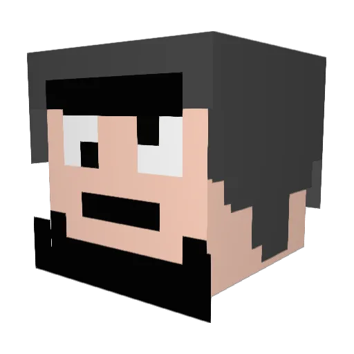 Sponios Minecraft avatar head, 3D render