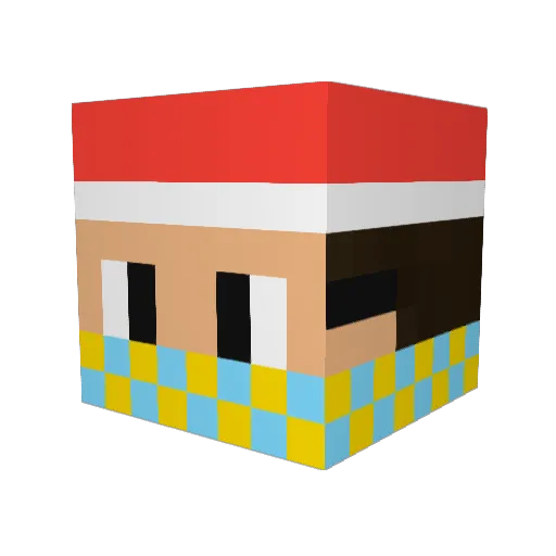 Spons_ Minecraft avatar head, 3D render