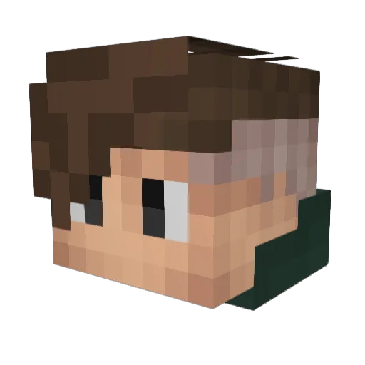 Sponyy Minecraft avatar head, 3D render