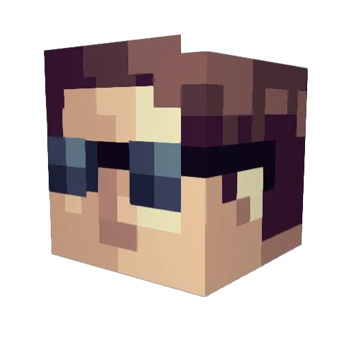 Spoobiz Minecraft avatar head, 3D render
