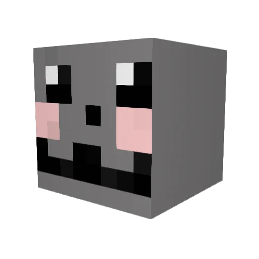 Spooc Minecraft avatar head, 3D render