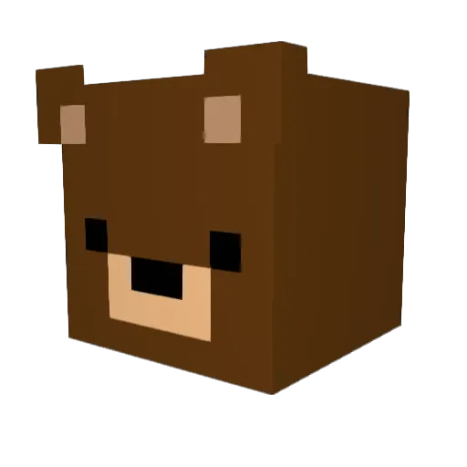 SpooderBear Minecraft avatar head, 3D render