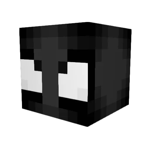SpoodermanBlack Minecraft avatar head, 3D render