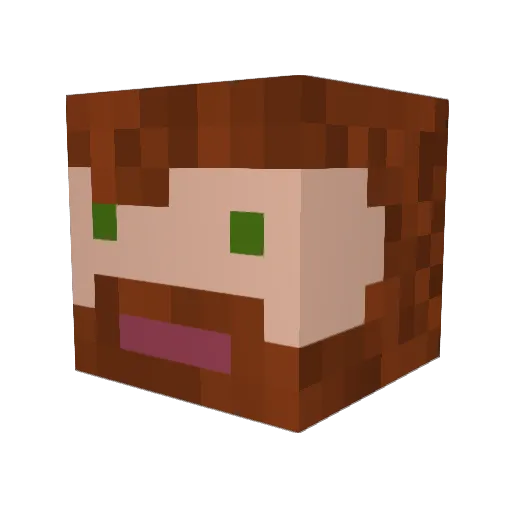 Spoogheters Minecraft avatar head, 3D render