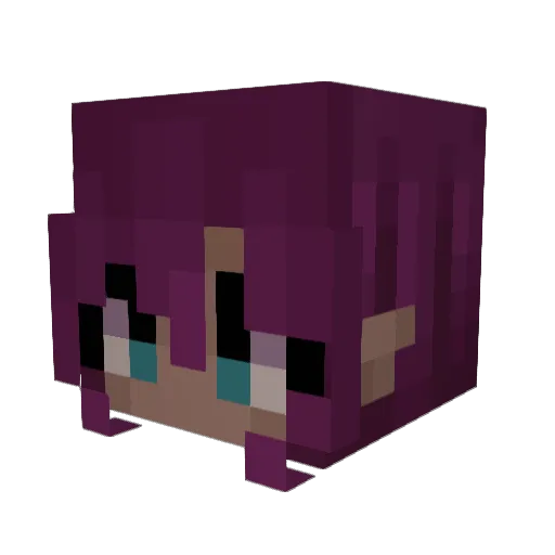 SpookiPeach Minecraft avatar head, 3D render