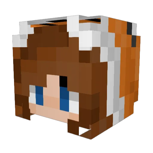 SpookyFox69 Minecraft avatar head, 3D render