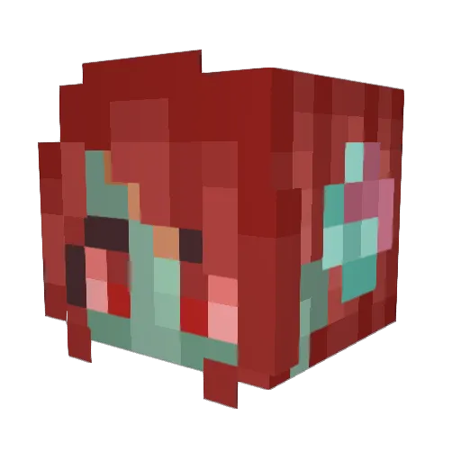 SpookyFubuki Minecraft avatar head, 3D render