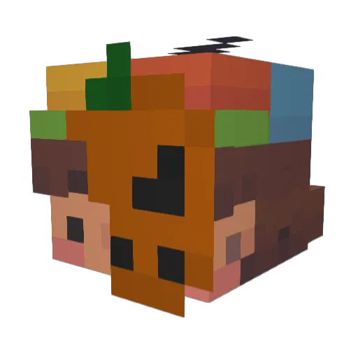 SpookyKey Minecraft avatar head, 3D render