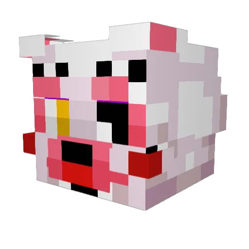 SpookyPig_ Minecraft avatar head, 3D render