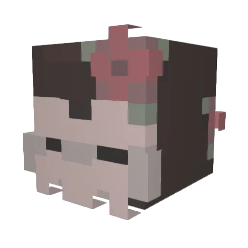 SpookyVEV0 Minecraft avatar head, 3D render