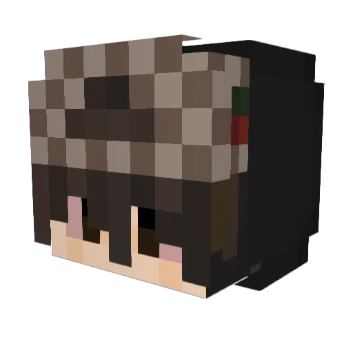 Spookygrandpa Minecraft avatar head, 3D render