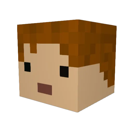 Spoon1 Minecraft avatar head, 3D render