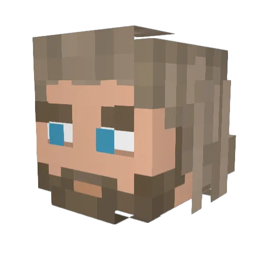 SpoonIsBack Minecraft avatar head, 3D render