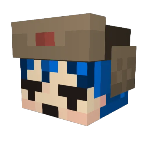 Spoookiss Minecraft avatar head, 3D render