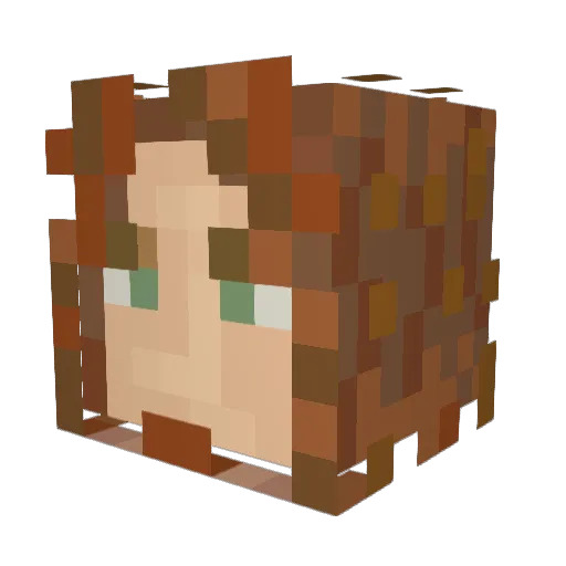 Spoot_0 Minecraft avatar head, 3D render