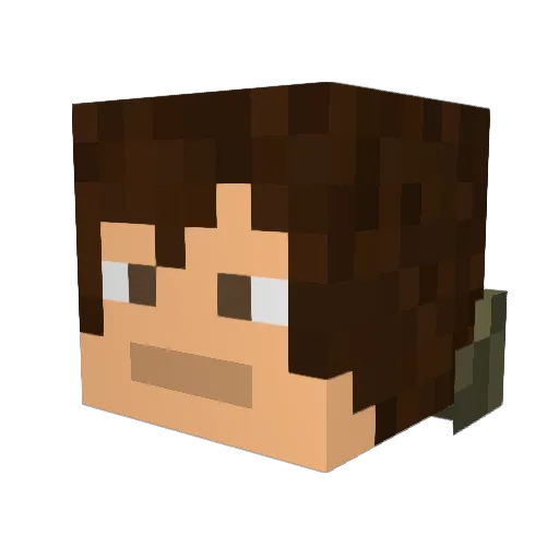 SpootenFreeman Minecraft avatar head, 3D render