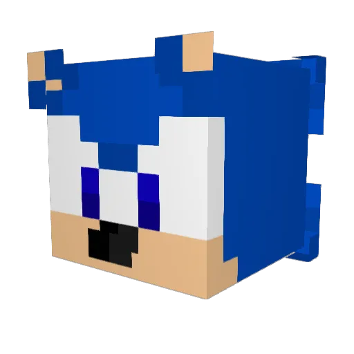 Sportlicher Minecraft avatar head, 3D render