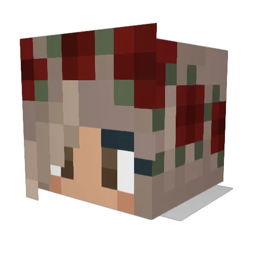 Sports027 Minecraft avatar head, 3D render