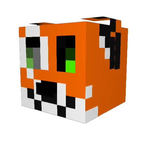 SpotTheFox Minecraft avatar head, 3D render