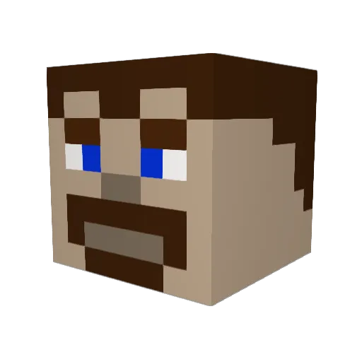 Spoticai Minecraft avatar head, 3D render