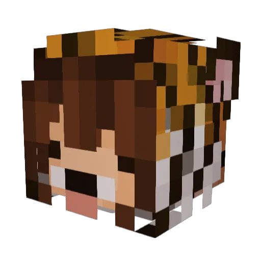 SpottedAxolotl Minecraft avatar head, 3D render