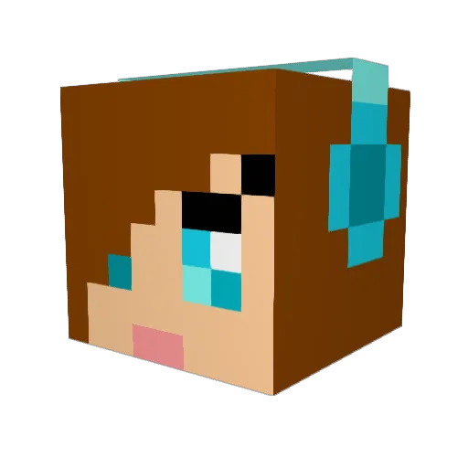 Spotzerl Minecraft avatar head, 3D render