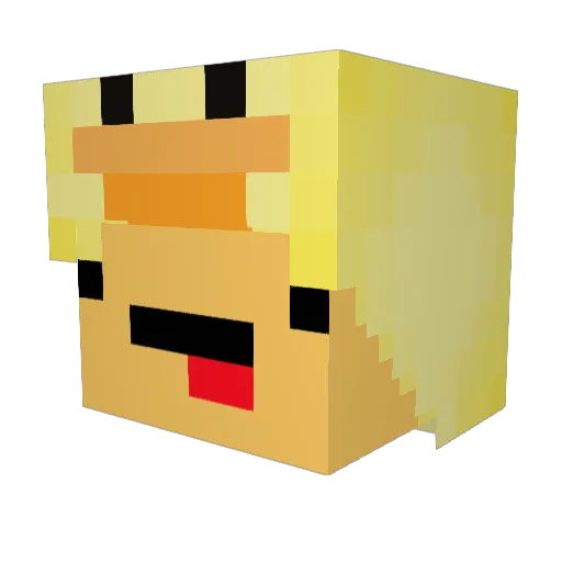 Spoundayo Minecraft avatar head, 3D render