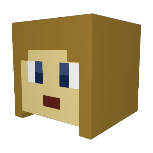 Spozitka Minecraft avatar head, 3D render